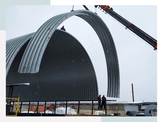 Полукруглые ангары в Камышине